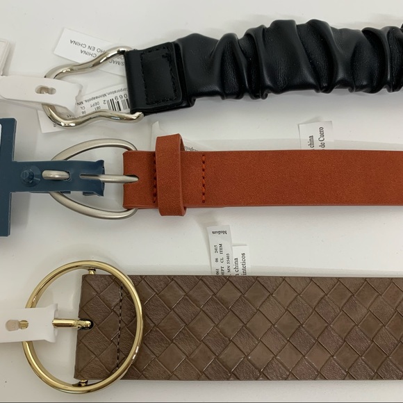 A New Day & Universal Thread Belts Bundle Set Of 3 Black Dark Orange Brown Nwt - Picture 5 of 15